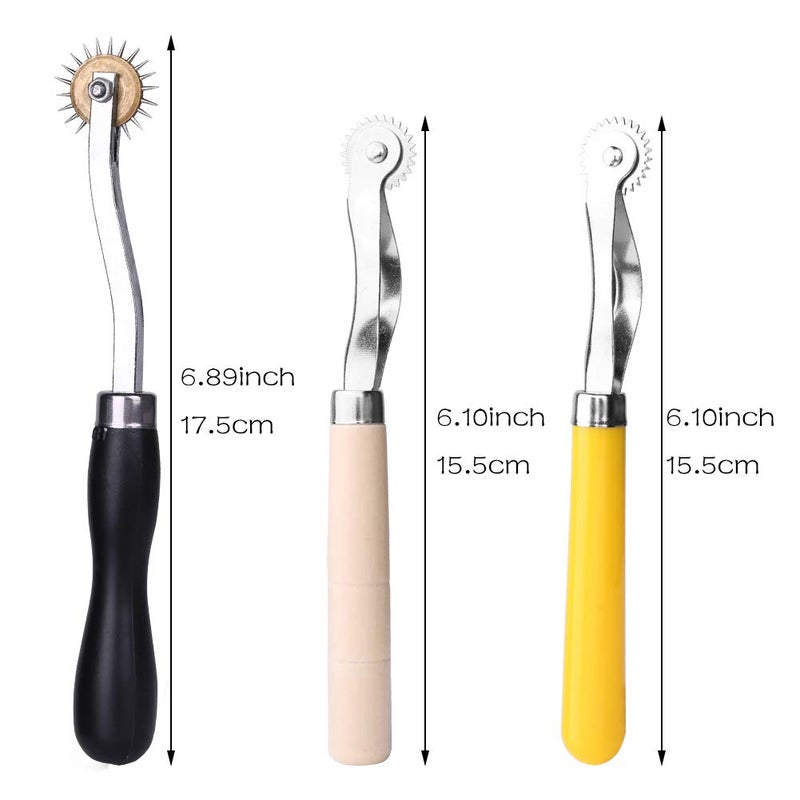 LUNARM 3 Pcs Tracing Wheel Sewing Tool, Needle Point Tracing Wheel, Random Color Tracing Wheel Sewing Tool, Stitching Wheel Tool for Leathercraft, Professional Stitch Marking Spacer - Image 3
